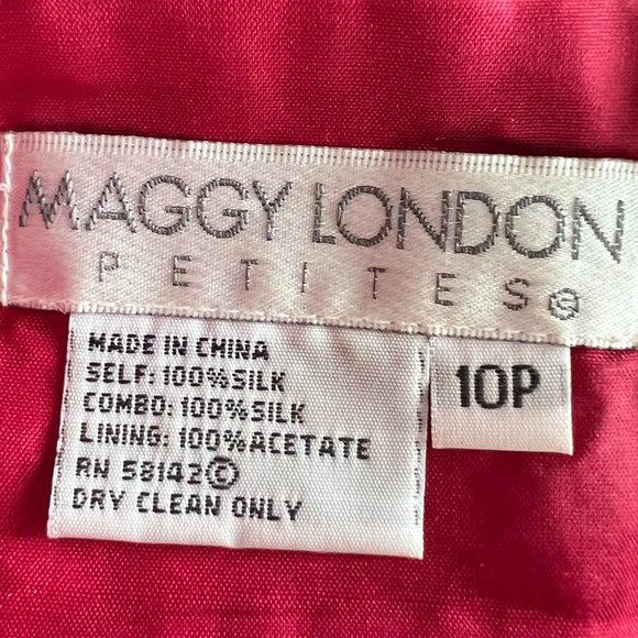 Maggy London Stunning Halter Style Midi Red Dress with Cummerbund Waist 10P - Picture 7 of 13
